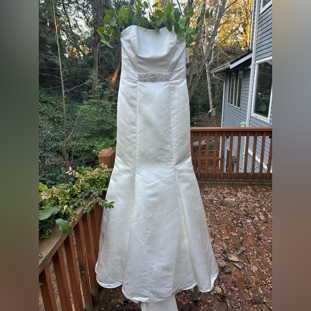 NWT David's Bridal Fit and Flare Wedding Dress Sz. 8 Ivory